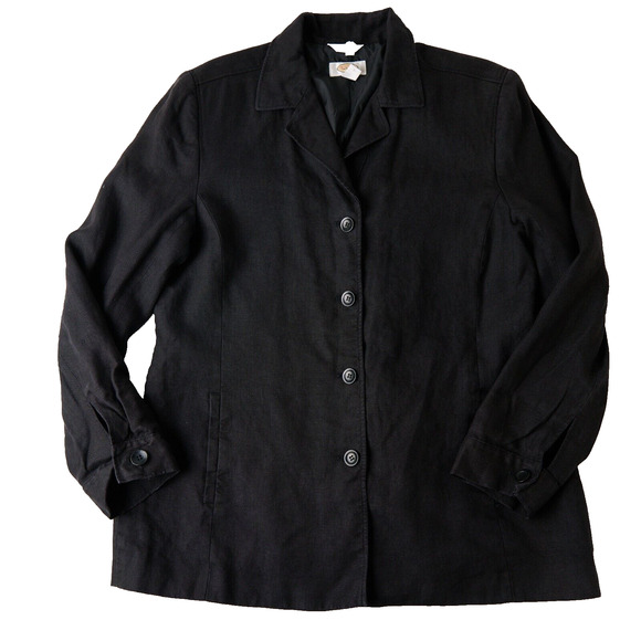 Talbots Coat Jacket Womens 14 Irish Linen Lagenlook Minamalist Travel Classic - Picture 1 of 9